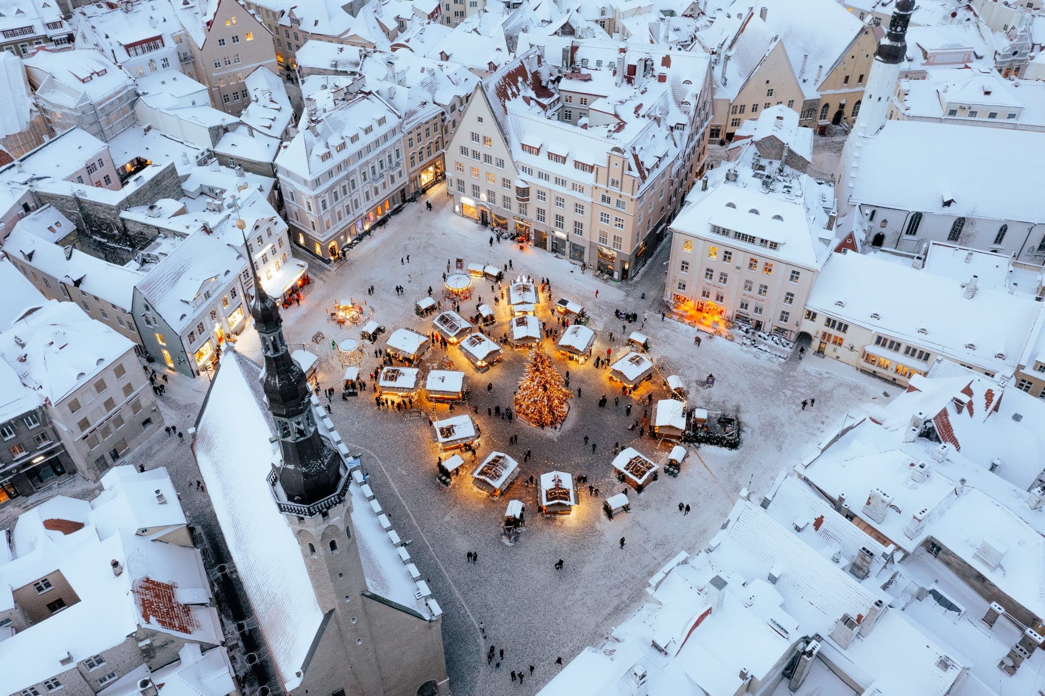 Tallinn Christmas market from above